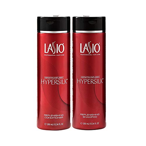 Lasio - Keratin-Infused HYPERSILK Replenishing Keratin Shampoo & Conditioner Combo Pack - 12.34 Fl. Oz - Repair, Restore & Redefine Hair Care Products - Keratin Shampoo Sulfate Free