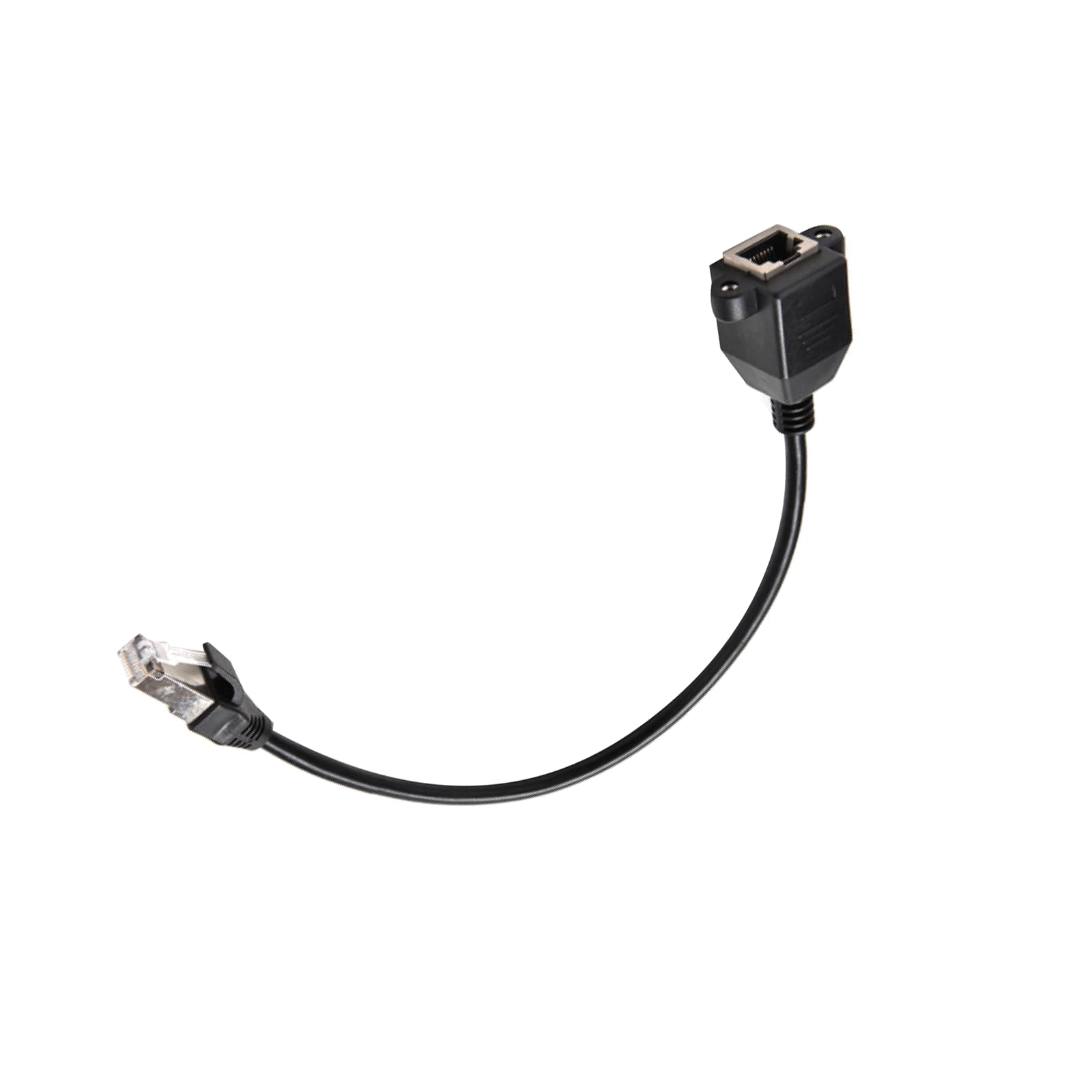 30cm RJ45 Male to Female Screw Panel Mount Ethernet Cable Durable Network Extension Cable