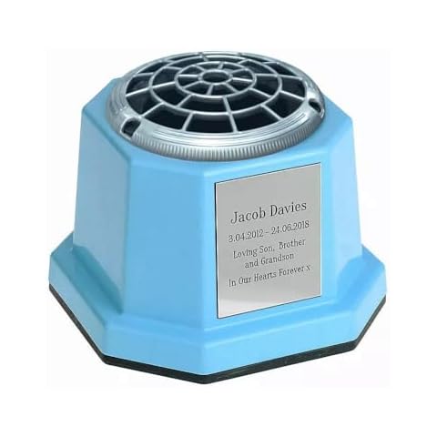 Personalised Baby Blue Graveside Memorial Vase Cover