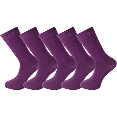 Mysocks 5 Pairs Purple Socks made of Finest Combed Cotton Seamless Toe 7-11 Cover