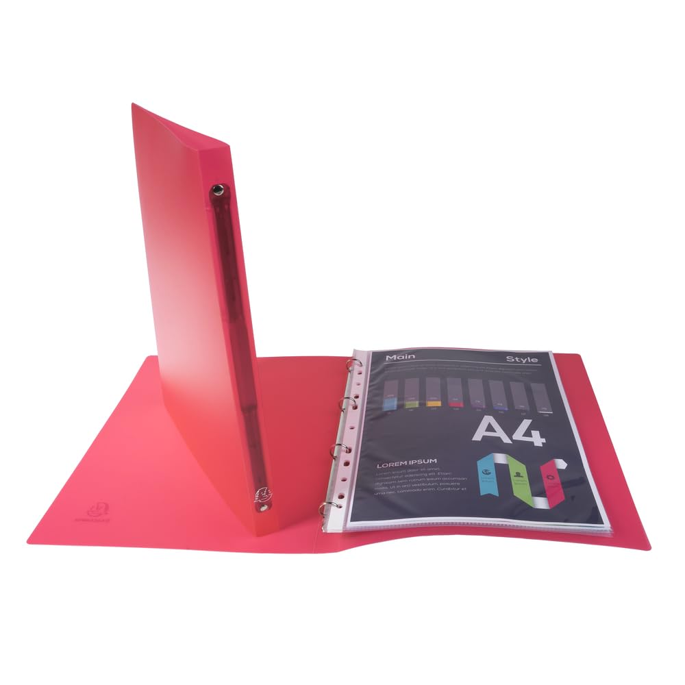 Exacompta - Réf. 51169E - Carton de 20 classeurs souples PP translucide Chromaline - 4 anneaux ronds diam.15 mm - Dos 20 mm - Dimensions extérieures : 32 x 25 cm - Format à classer A4 - Assorties
