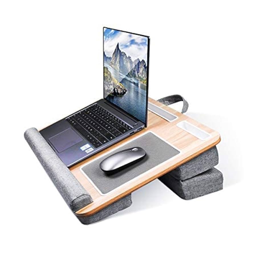 Navaris Adjustable Laptop Lap Tray - Laptop Stand Desk, Lap Tray With Cushion, Drawing Table