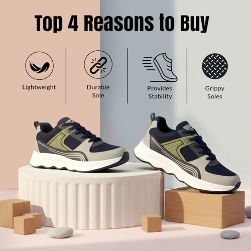 Image of BRUTON Jogex-622 Men's Running Shoes | Lightweight Sports Shoes for Men | Comfortable Walking Jogging Gym Shoes | Breathable Lace-Up Training Footwear