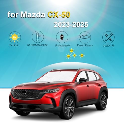 Image of KMF 8pcs Thicken Sun Shades for Mazda CX-50 Accessories 2023-2026, Custom Full Window Sunshade Car Window Covers for Windshield Side Rear, UV Block and Blackout Privacy for Car Camping Outdoor