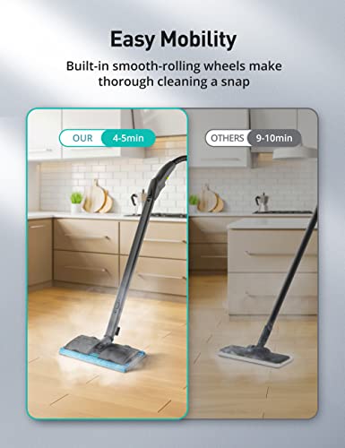 Steamer for Cleaning, Aspiron Multipurpose Portable Canister Steamer with 21 Accessories, Chemical-free, Steam Cleaner Carpet and Upholstery Floors Car Kitchen Tiles, 1.5L Capacity