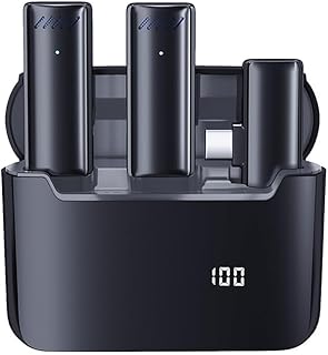 mewmewcat Mini microfone de lapela sem fio para telefone celular Redução de ruído de microfone de lapela omnidirecional de 360 ° Compatível com tablet smartphone Android tipo C para YouTube Facebook,m