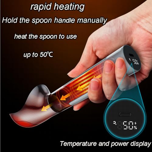 Cuillère à glace électrique – Métal antiadhésif, capacité de 56,7 g, température réglable pour crème glacée dure, étanche IP67