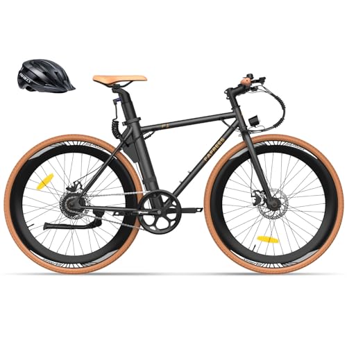 Fafrees F1 Bicicleta Eléctrica, Bici de Carretera Eléctrica de 250 W, Neumáticos 700C*38C, Batería de 36 V/10 Ah, Bici Urbana Eléctrica para Adultos Unisex, Alcance 70KM (Negro)