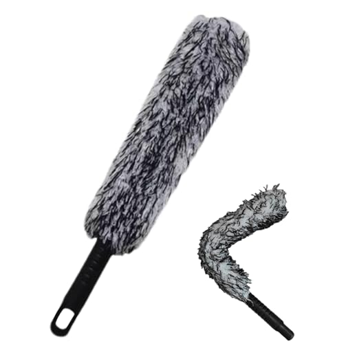 Brosse de nettoyage de roue souple | Brosse de nettoyage de voiture en laine synthétique | Brosse de nettoyage pliable pour jantes de voiture | Nettoyeur de pneus doux | Brosse de pneu dense et
