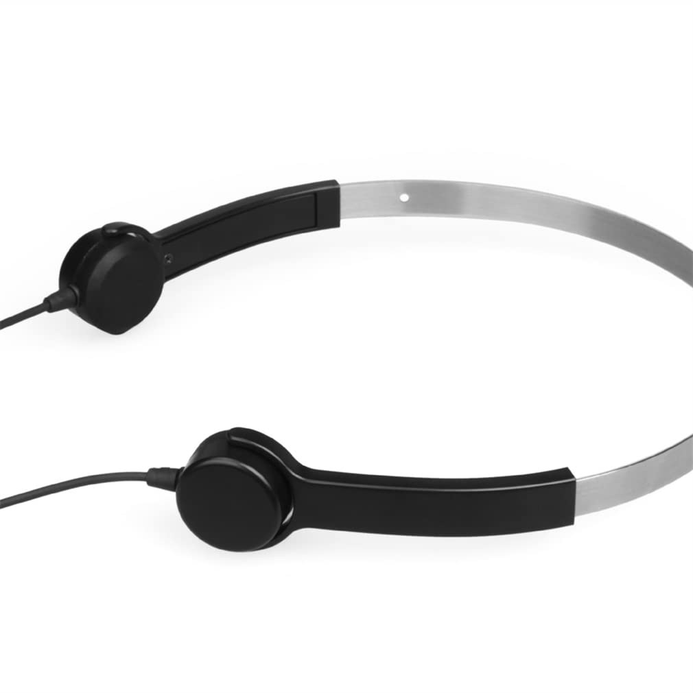 Écouteurs De Conduction Osseuse, Oreille Ouverte Dual Écoute Casque De Sport Câblé avec Micro, Têtes De Tête Légers, Adapté Aux Personnes Âgées,Noir