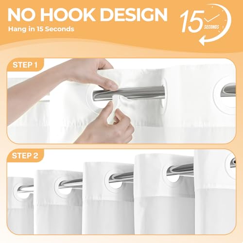 Rideau de douche de qualité hôtelière River Dream en polyester pour salle de bain - 3