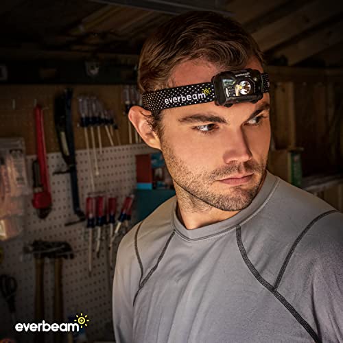 Image of Everbeam H6 Pro LED Head Torch Headlamp, Motion Sensor Control, 650 Lumen Bright 20 Hours Runtime 1200mAh Battery Powered USB Rechargeable Headlight (2 Pack)