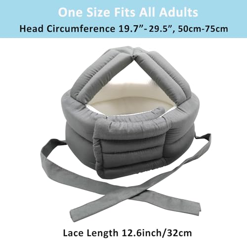 Image of Elderly Protective Helmet, Thick Soft Special Needs Safety Helmet Adjustable Breathable Seniors Fall Prevention Head Protection Cap for Older Surgery Recovery Head Injury Shock (Gray Mesh Inner)