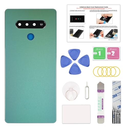 Compatible with LG Stylo 6 Back Cover Replacement, Stylo 6 LMQ730TM, LM-Q730TM Back Housing Door with Pre-installed Camera Lens for All Carriers, Includes Repair Tools & Instruction, White
