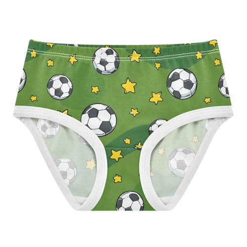 Wusikd Soccer Balls Girls' Underwear Cotton Stars Green Girls Briefs Soft Toddler Underwear 2T