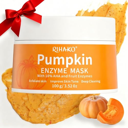 RIHAKO Easter Gifts for Women Pumpkin Enzyme Face Mask Skincare| Brightening Exfoliating Facial Mask For Dead Skin Dullness Dark Spots Uneven Skin Tone Large Pores and Brightens Skin