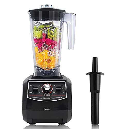 Huanyu Professional Countertop Blender 100 Oz Variable Speed & Pulse Feature For Fruit Smoothie Ice Soy Milk Hot Soups Frozen Desserts Crush Mix Home Commercial 2200W G5500 (110V Us Plug, Black) #TOP29