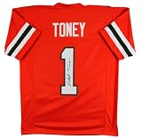 Miami Malachi Toney Authentic Signed Orange Pro Style Jersey JSA Witness