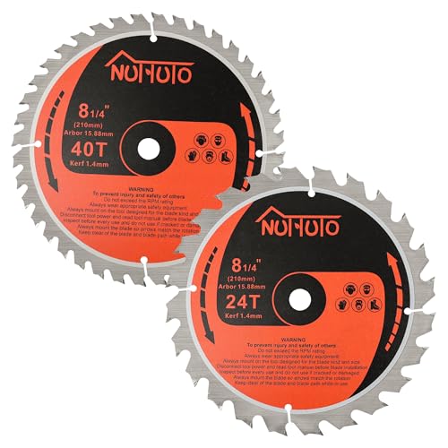 2 Pack 8-1/4" 24T&40T Circular Saw Blade, Saw Blade Arbor