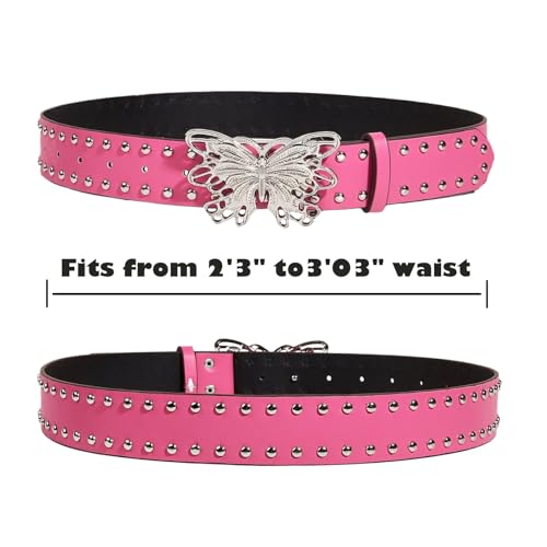 Butterfly Snap Buckle Studded Rivet Belts Decorations American Fashionable Jeans Pants Dresses for Women2