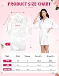 4 Pcs Cadeaux de douche mariée Robe de mariée pour la journée de mariage Set avec Pantoufles Masque des yeux Bande de cheveux pour Bachelorette Party