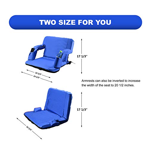 image for KKA Portable Foldable Stadium Chair Seat Extra Wide for Bleacher and B