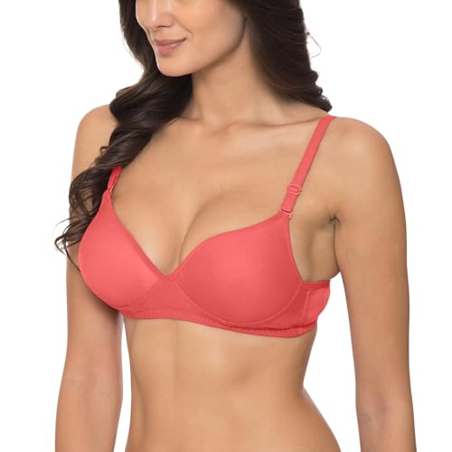 Image of Komli - Heavily Padded Push-Up Bra - Cotton Rich - Balconette - 3 /4th Coverage, Seamless, Wireless, Multiway Straps - T-Shirt Bra (Pack of 2)