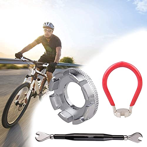 Tezam Bike Spoke Wrench Kit, 3 Pack of Forged Steel Bike Rim Correct Tool Bicycle Spoke Tool (Red)