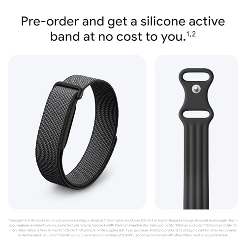 Image of Google Fitbit Air - Obsidian with Large Obsidian Active Band Bundle