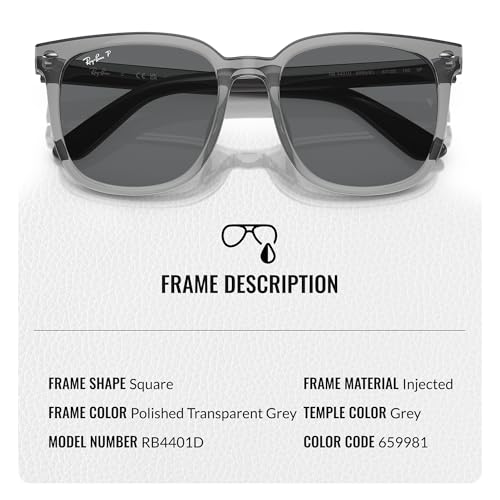 Image of Ray-Ban RB4401D Square Shaped Sunglasses for Men & Women with Official RAYBAN Eyewear Kit