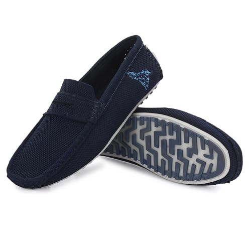 Image of Knit Loafers for Men Casual Fashion and Formal Slip-On Comfortable and Flexible Lightweight Slip Resistant Breathable Machine Washable Trendy Driving Loafers shoes for Men's Designed for all Seasons