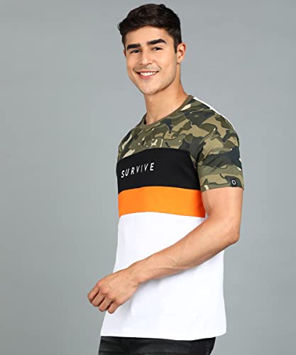 Image of Urbano Fashion Men's Military Camouflage Printed Slim Fit Half Sleeve Cotton T-Shirt