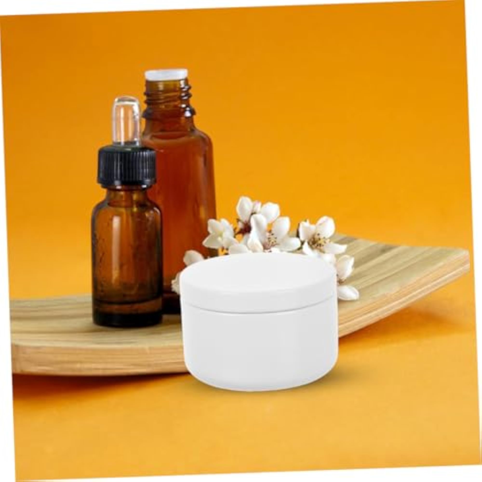 6pcs White Aluminum Round Tins with Lids