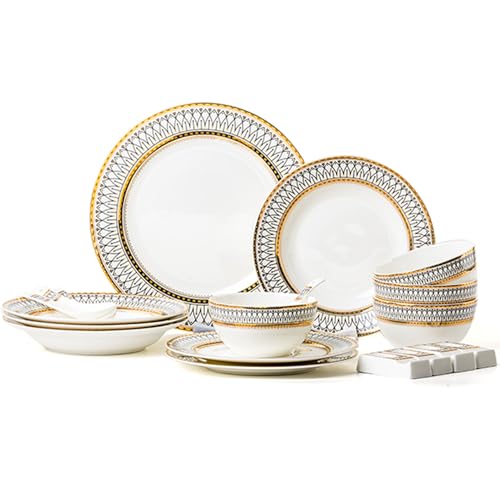 Luxury Tableware Set, Hand-painted Gold-rimmed Coffee Cup, 8-person Dining Table Set, Bone China, Scratch-resistant And Durable, Lead-free Environmentally Friendly Ceramics (4 person suit)