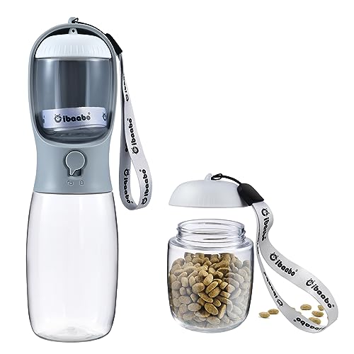Image of Cibaabo Dog Water Bottle Portable with Food Container & Filter for Travel | Feeding & Hydration | Travel Water Bowl | Portable Pet Dispenser | Dog Gifts | Puppy Essentials | for Hiking Camping Beach
