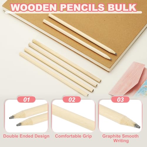 Lápices de madera redondos doble punta HB pack 80 miniatura 3