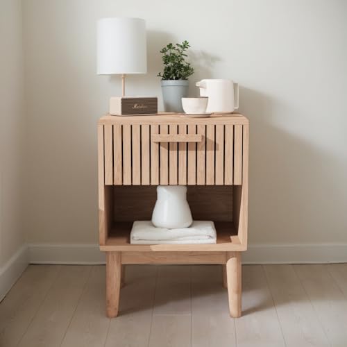 DAHUEN Vintage - Cómoda de ratán,Ave Almacenamiento cajones, aparador multifuncional, estilo bohemio, mueble de almacenamiento, MDF, patas de madera maciza (45 x 35 x 55 cm)