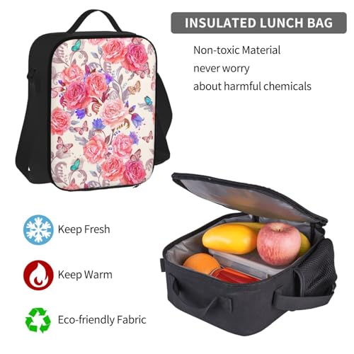 Ensemble sac à dos papillon rose et imprimé fleuri pour l'école