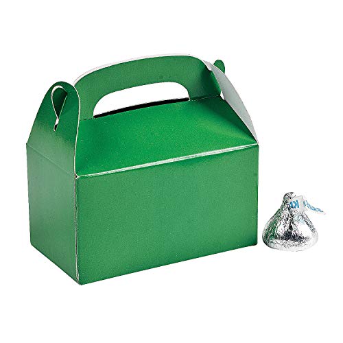 Fun Express - Mini Green Treat Boxes (24pc) - Party Supplies - Containers & Boxes - Paper Boxes - 24 Pieces