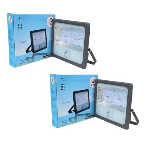 Image of D'Mak 100 Watt LED Flood Light Grey Body Down Chock Waterproof IP65 for Outdoor Purposes (2, Pink)