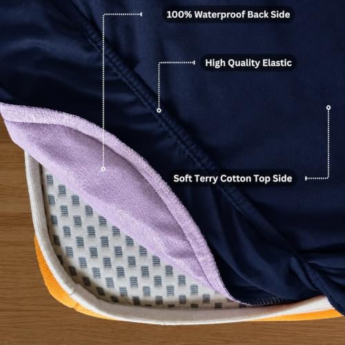 Image of Waterproof Mattress Protector 6x6.5 Feet (72x78) | Elastic Fitted Bedsheet | Soft & Durable Gadda Cover Dustproof By Bharat Griha BG16