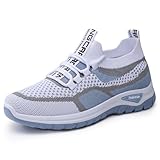 Zapatos ortopédicos para mujer, zapatos deportivos para mujer, ligeros, suela gruesa, zapatos de correr cómodos, informales, transpirables, antideslizantes, con plataforma, azul claro, 39 EU