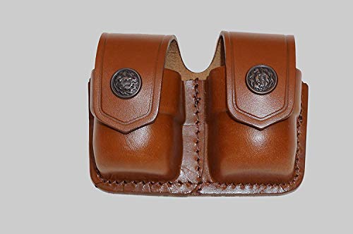 ALIS038 Double Speedloader carrier/case/pouch for S&W 357 Magnum Genuine Leather Handmade!