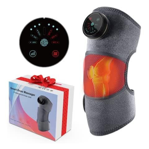 Mothers Day Gifts from Daughter Knee Support Men Brace Wrap with Massager for Knee Pain Relief,3 Adjustable Heat and 3 Intensities with Rechargeable Heating Pad Birthday Day Gifts for Women Cover