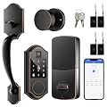 SEVEKO Smart Door Lock Set, Fingerprint Keyless Entry Door Lock with Interior Knob, Front Door Lock Set with Keypad and Deadbolt, Smart Locks for Front Door -APP Control, Auto-Lock, Oil Rubbed Bronze