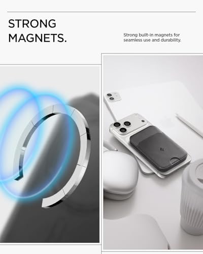 Image of Spigen Slim Fold (MagFit) Magsafe Card Holder with Stand, 3 Cards Magnetic Wallet Compatible with iPhone 17 /16 /15 /14 /13 /12 Models, Pixel 10 Pro /Pro XL /Fold - Black