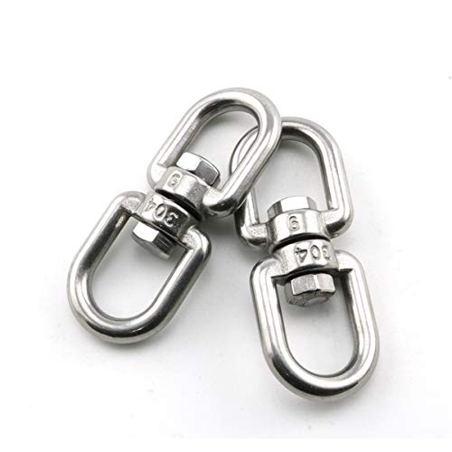 Lind Kitchen 2pcs M6 Double Ended Swivel Eye to Eye Shackle Ring Connector 304 Stainless Steel