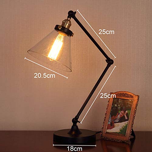 Xiaodong1 Retro industriële wind lange arm lamp knop schakelaar creatieve lange mechanische arm metalen tafellamp glazen… - Afbeelding 6