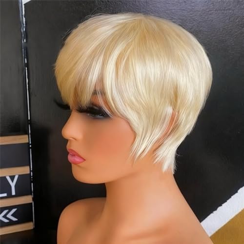 Perruque courte coupe lutin de 6 pouces blonde la solution pour cheveux clairsemés - 2