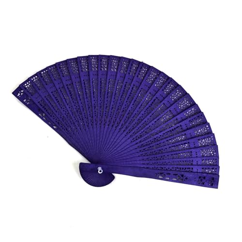 Openwork Carved Personalized Wooden Fan, 7.9 x 14.6 In Foldable Durable Custom Engraved Folding Fan,Sandalwood Elegant Handheld Fans for Summer Wedding Bridal Shower Guests Women (black) - image 6